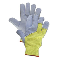 Aramid cut resistant leather gloves